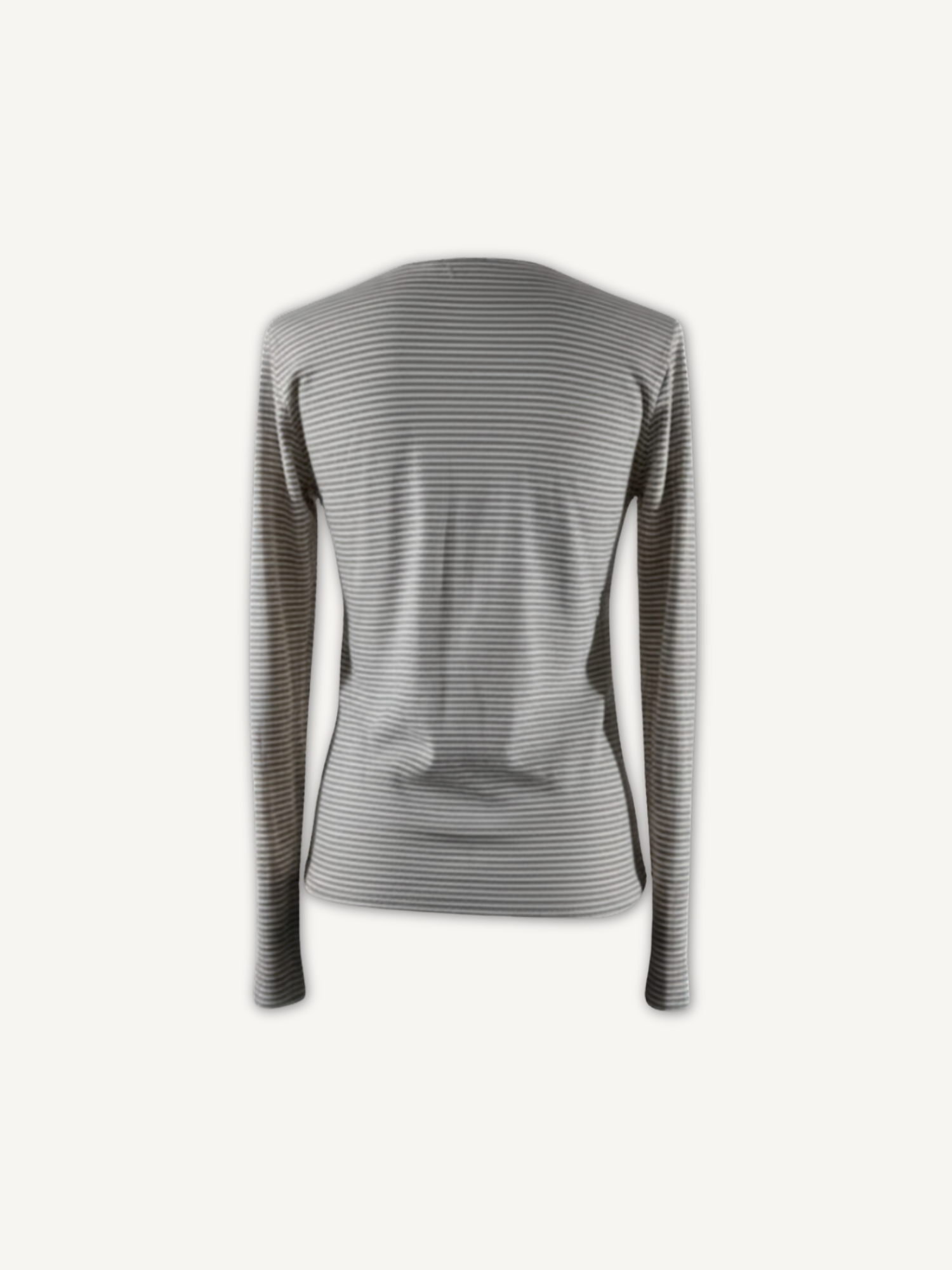 Blusa Basiquinha Listrada Areia - Costas