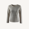 Blusa Basiquinha Listrada Areia - Frente