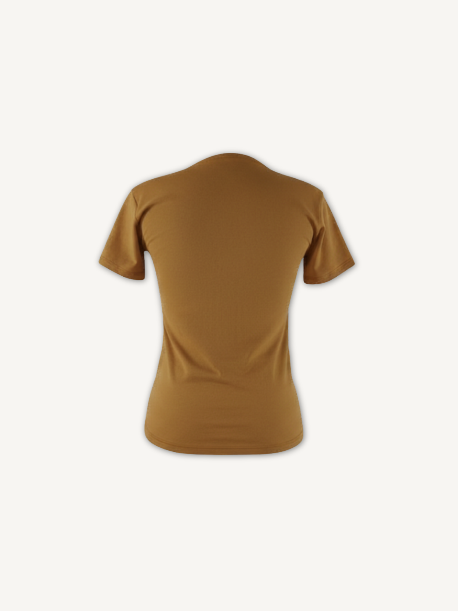 Blusa Square Manga Curta Lisa Ouro Velho - Costas