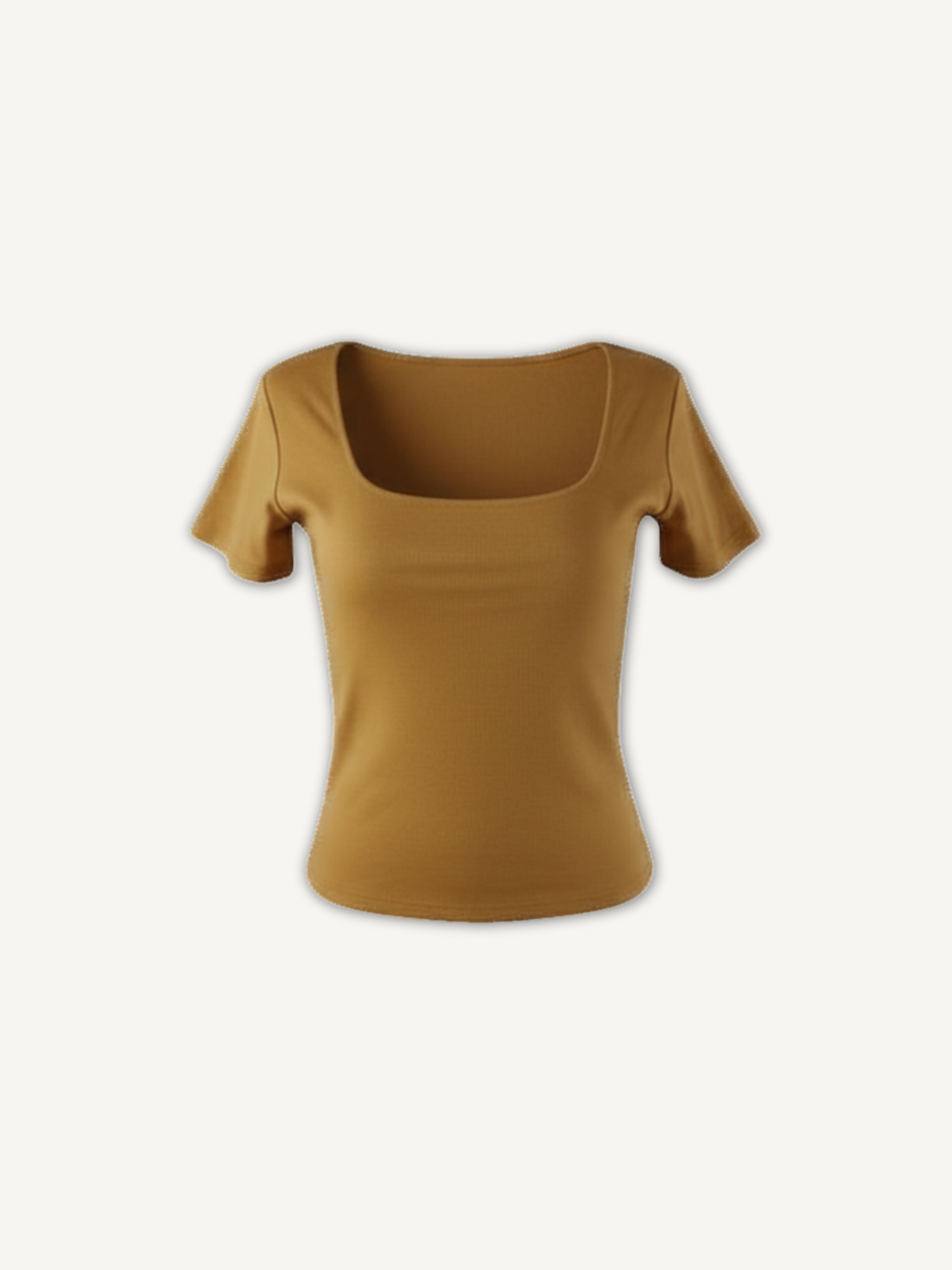Blusa Square Manga Curta Lisa Ouro Velho - Frente