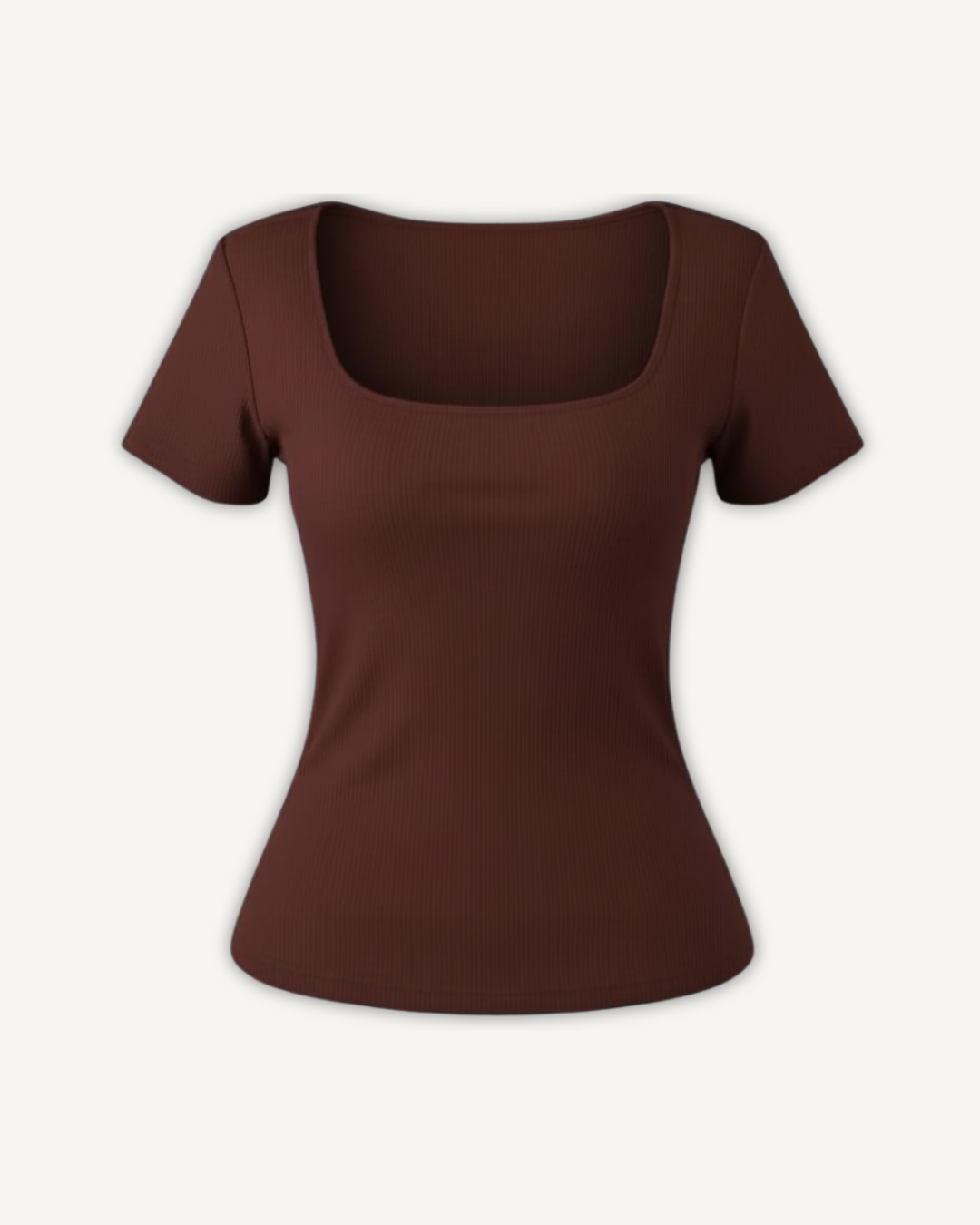 blusa square manga curta em ribana canelada