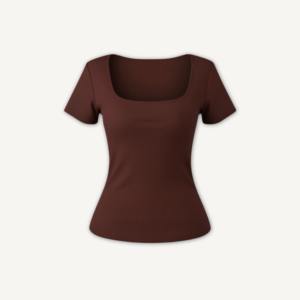Blusa Square Manga Curta em Ribana Canelada