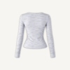 Blusa Square Manga Longa Canelada Riscadinha - Costas
