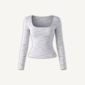 Blusa Square Manga Longa em Ribana Canelada
