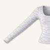 Blusa Square Manga Longa Canelada Riscadinha - Manga esticada