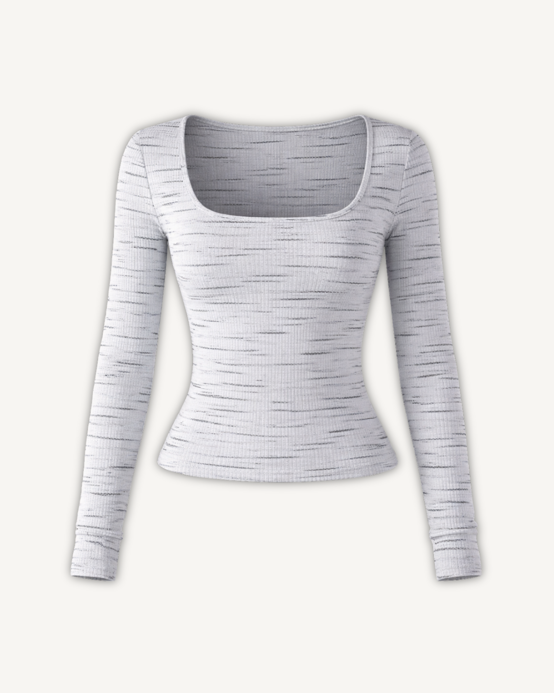 blusa square manga longa ribana canelada