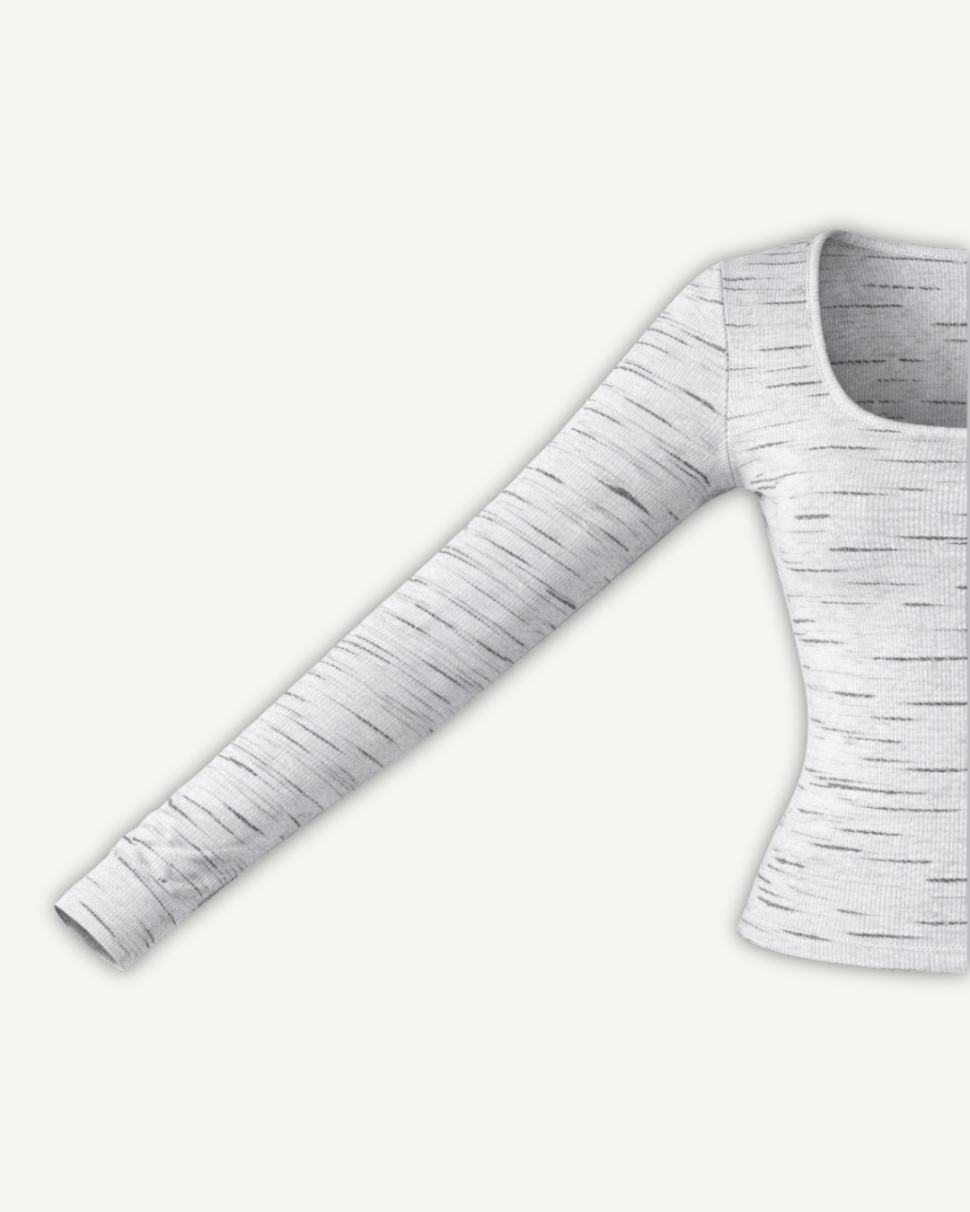 blusa square manga longa ribana canelada