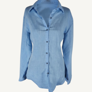 camisa social azul de frente