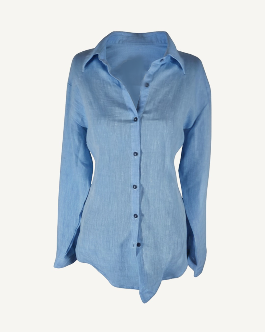 camisa social azul de frente