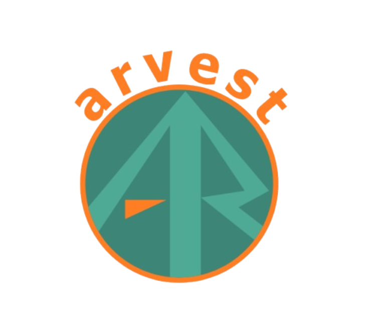 logo arvest com letreiro