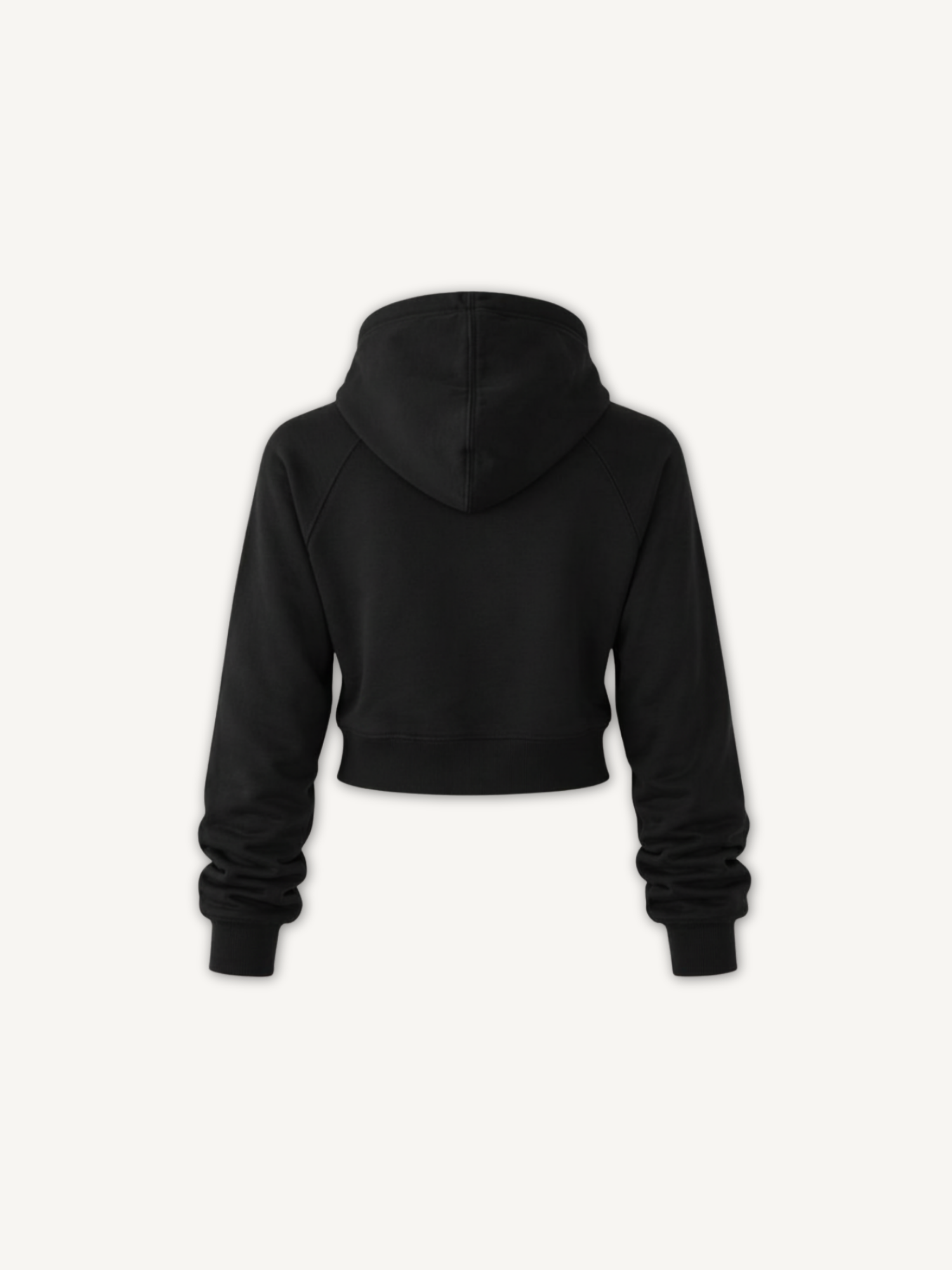 Moletom Raglan Curto Preto Absoluto - Costas