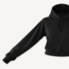Moletom Raglan Curto Preto Absoluto - Manga esticada